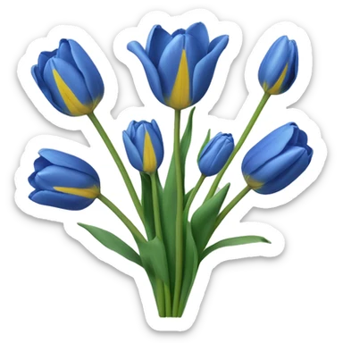 Tulipanes azules sticker