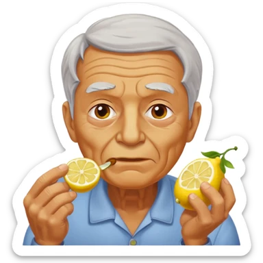 Lemon pickles eating grandfather spicy sticker