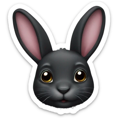 Black bunny sticker