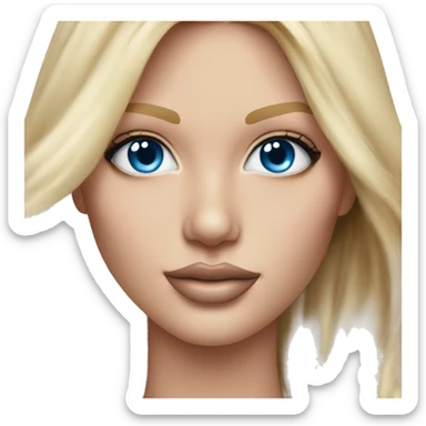 Realistic victoria secret model blonde blue eyes  sticker