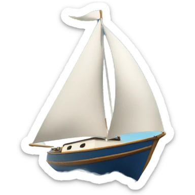 boat sailing through clouds sticker