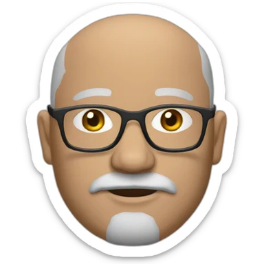 fat bald man grey beard glasses sticker