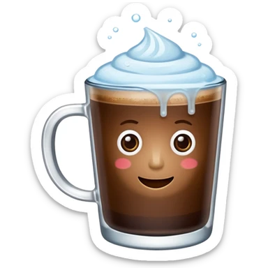 Cafe con hielo en una taza que diga ami sticker