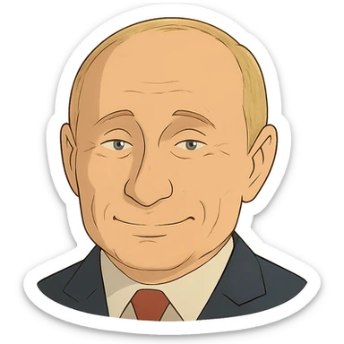 ghibli style emoji of Putin sticker