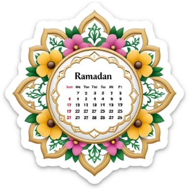 Ramadan calendar floral  sticker