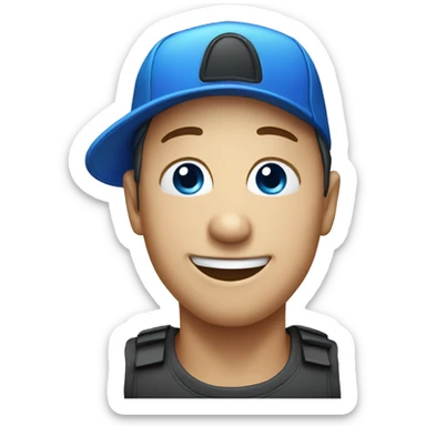 iphone happy face with a blue cap sticker