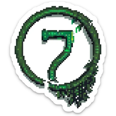  combine the π (pi) math symbol, binary code, and digital mist emerging from it. sticker