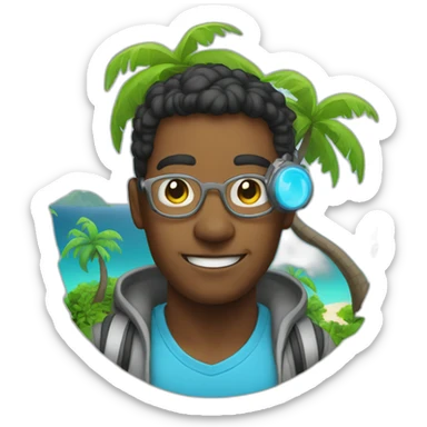 tech genius on an island sticker