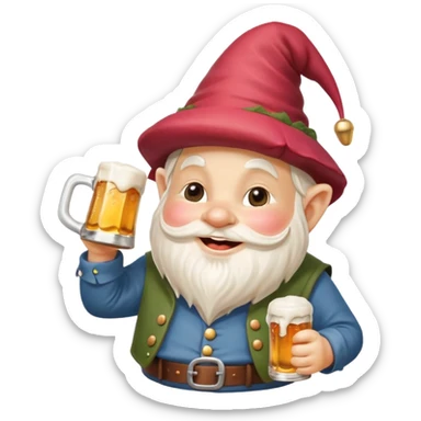 Drunk garden gnome sticker