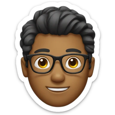 Boy with manbun and specs sticker