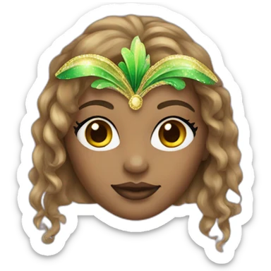 girl mardi gras mask neutral skin sticker