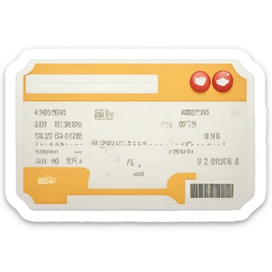 airline ticket sticker