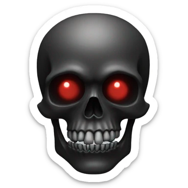 black skull no jawbone creepy red foggy eyes sticker
