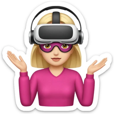 VR wearing woman sticker