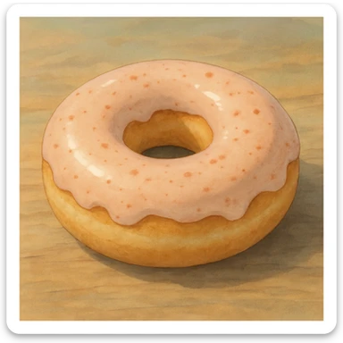 donut, detailed, soft colors, ghibli style sticker