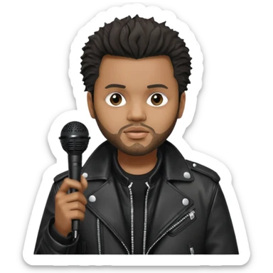 The weeknd holding microphone sticker