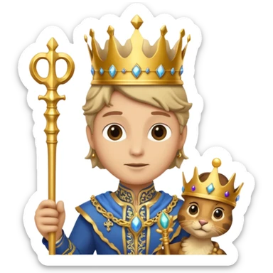 royal staff tortiose with scepter in left hand sticker