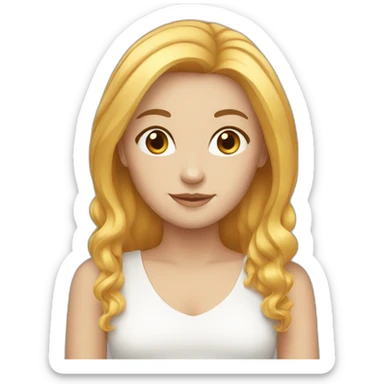 White girl with honey color hair sticker