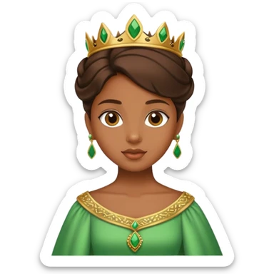 A brown princess in a green dress sticker