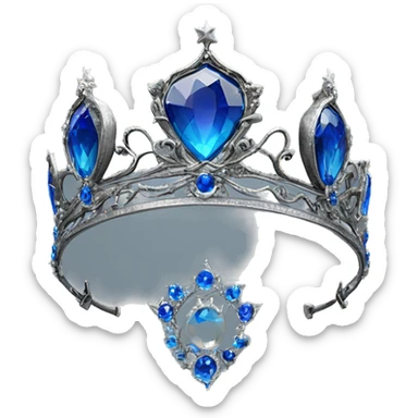 The Ravenclaw Diadem is a tiara-like object with, made of gleaming silver and set with glittering blue gem. It is enchanted and round piece sticker