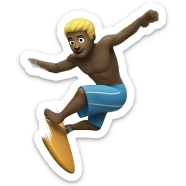 Man surfing on a tree sticker