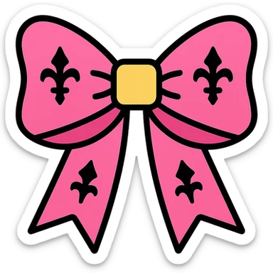 pink gothic bow gothic style bow with color outline sticker