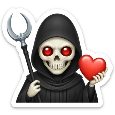 heart eyes reaper sticker