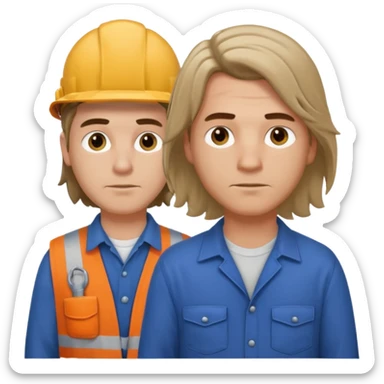 customer. 1 person only white male with shoulder normal person cloths. adult. pipeline technician change the expression and the shape of the face change the color of eyes. just the technician nothing all sticker