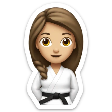 Karate girl with brown long hair sticker