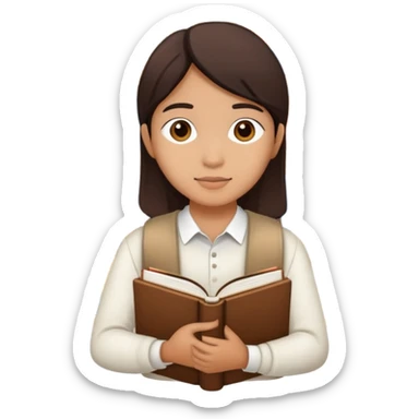 Indonesian student with books studying sticker