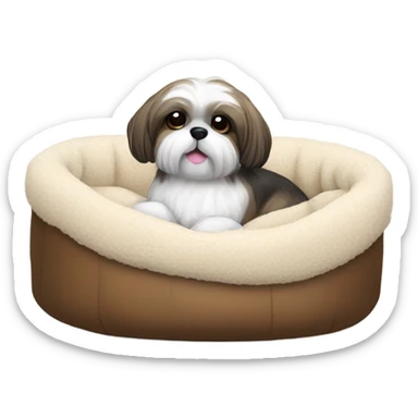 Shih tZu Dog in a dog bed  sticker