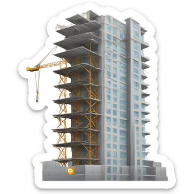 high-rise building under construction sticker