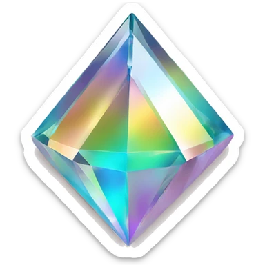 Pyramid-shaped 56-carat iridescent diamond crystal sticker