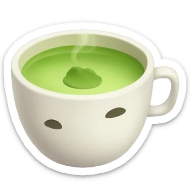 Matcha tea in a aesthetic cup  sticker