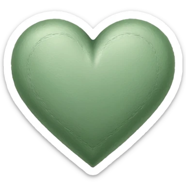 sage green heart, sketched sticker