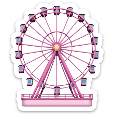mix light pink dark pink and white girly theme park Ferris wheel sticker