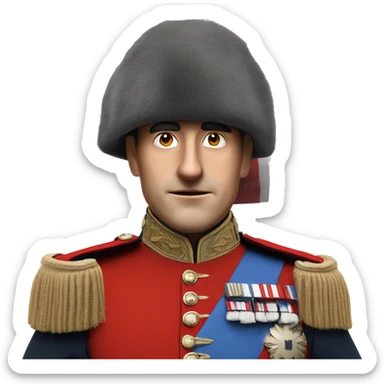 Photorealistic The British red Guardsman with bearskin hat sticker