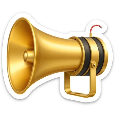 create a emoji of loudspeaker in gold color which based on this->📢
no！ too reallity. just like those emmoji sticker