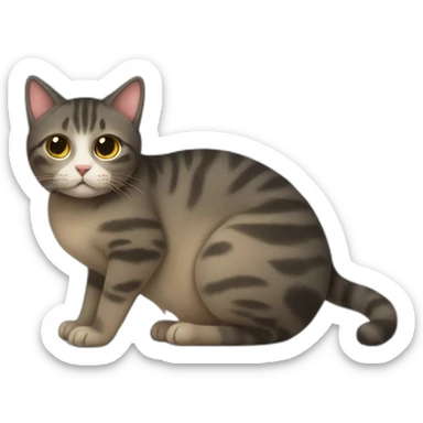 pregnant cat sticker