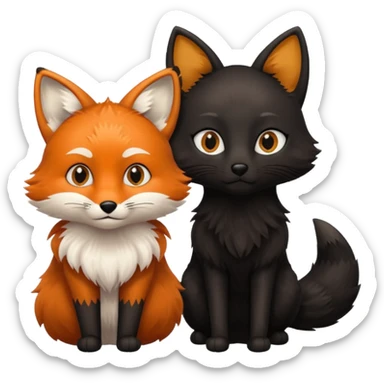 Fox x Black Cat sticker
