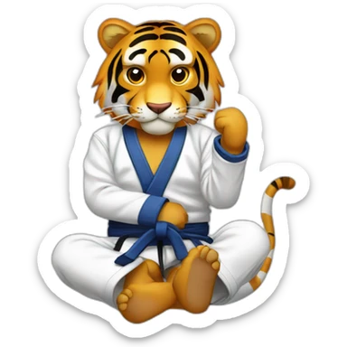 BJJ seated guard  Tiger  sticker