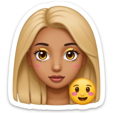 A baddie girl giving cute vibes but don't make it look like more of a human emoji more of a emoji sticker