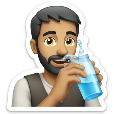 muslim British man in India drinking water sticker