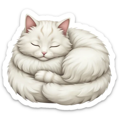 Cat sleep white sticker
