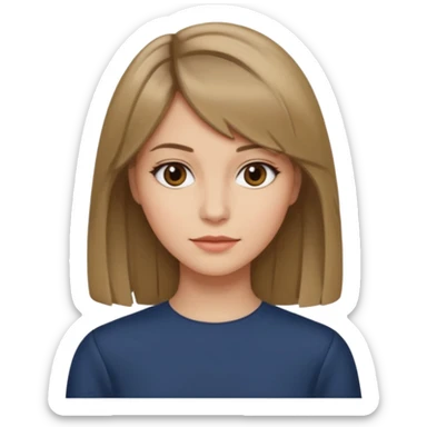 włosy za ramiona grzywka taka na boki i na środku przedziałek i ciemne blond sticker