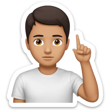 Como el segundo pero con la otra mano se señale la cabeza sticker