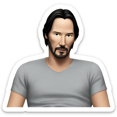 Keanu Reeves laying down sticker