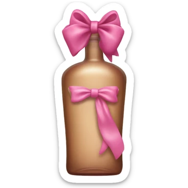 Beachy liquor bottle with a pink bow sticker