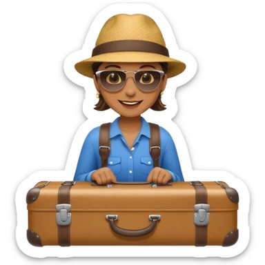photorealistic tourist with a suitcase sticker