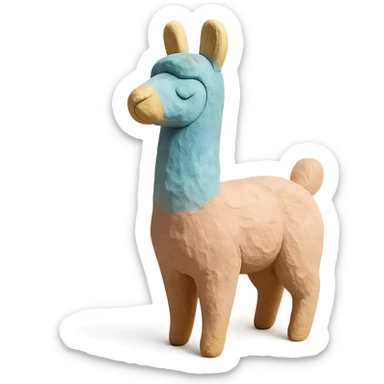 llama in claymation style with pastel colors sticker
